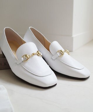 Pointer 日本製 国産牛革ビット付きローファー ホワイト