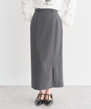 earth music&ecology ジップスリットＩラインスカート Gray