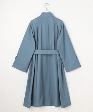 自由区 【春の必需品・オンオフ使える】コットンナイロンバルカラー コート ブルー