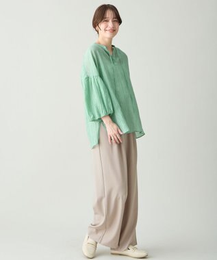 ANY イージーケアライトストレッチワイドパンツ ライトモカ