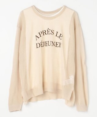 ANY L 【2SET】シアーロゴニット×タンクトップセット ライトベージュ