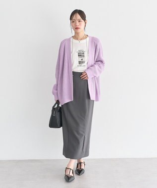 earth music&ecology ジップスリットＩラインスカート Gray