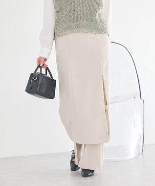 earth music&ecology ジップスリットＩラインスカート Beige