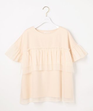 ANY SIS L 【洗える】チュール重ね プルオーバー アイボリー