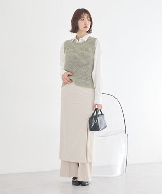 earth music&ecology ジップスリットＩラインスカート Beige
