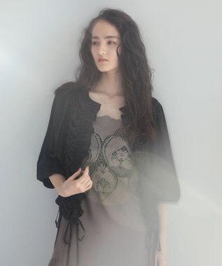 Green Parks ■ＥＳＣＡＲシアーギンガムシャーリングカーディガ Black