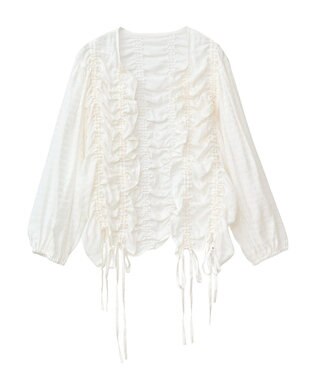 Green Parks ■ＥＳＣＡＲシアーギンガムシャーリングカーディガ Off White