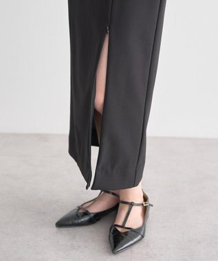 earth music&ecology ジップスリットＩラインスカート Black