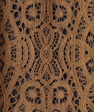 自由区 S 【SHIHOさん着用】バイカラーレース スカート キャメル×グレー