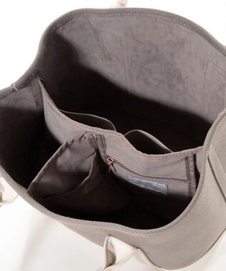 UNBILLION cachecache パーテーションキャンバストートバッグ グレーアイボリー