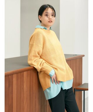 AMERICAN HOLIC サイドスリット袖ボリュームニットプルオーバー Yellow
