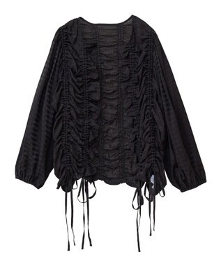 Green Parks ■ＥＳＣＡＲシアーギンガムシャーリングカーディガ Black