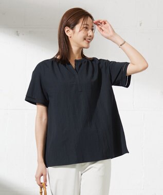 J.PRESS LADIES ナチュラルジャージー カットソー ネイビー系