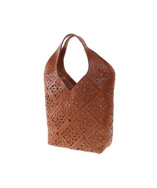 genten サステナブルカットワーク トートバッグ（大） チャ