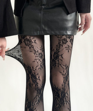 WEGO フラワー総レースタイツ