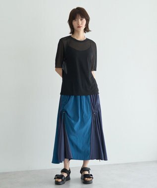 YECCA VECCA ドロストデザインロングスカート Blue