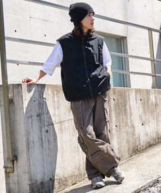 WEGO マルチポケットワイドカーゴパンツ ブラウン