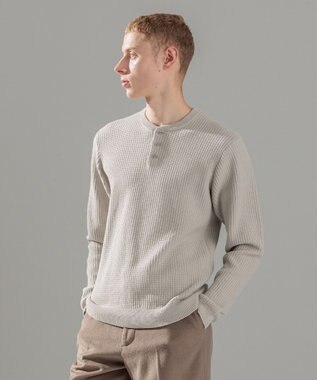JOSEPH HOMME エアリーシープコットン / ヘンリーネックニット アイボリー系