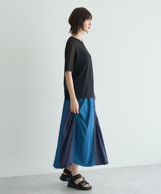 YECCA VECCA ドロストデザインロングスカート Blue