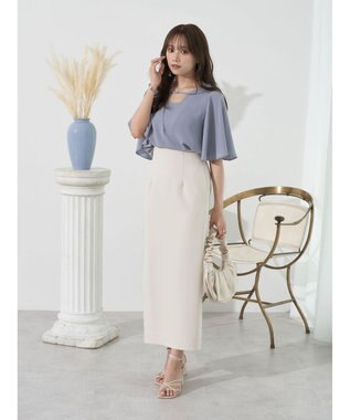 earth music&ecology マルチＷＡＹサス付タイトスカート Ivory