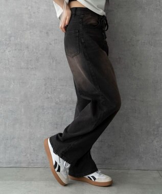 WEGO レースアップデニムパンツ ブラック