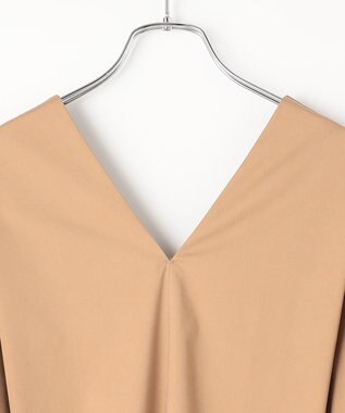 #Newans 【ANSWER for モダンベーシック】ダブルVネックロングワンピース キャメル系