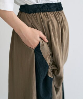 YECCA VECCA ドロストデザインロングスカート Khaki