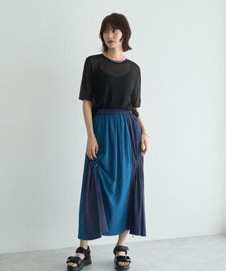 YECCA VECCA ドロストデザインロングスカート Blue