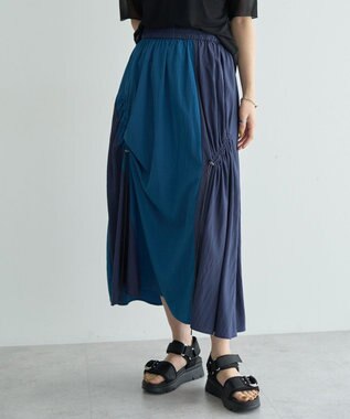 YECCA VECCA ドロストデザインロングスカート Blue