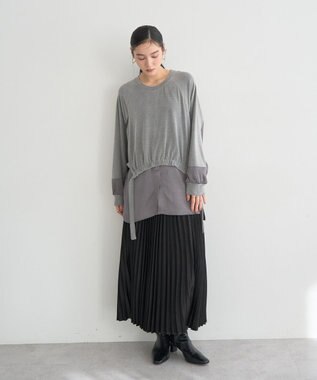 YECCA VECCA 素材MIXレイヤード起毛プルオーバー Gray