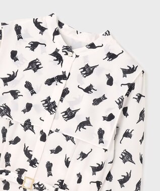 GRACE CONTINENTAL キャットプリントフライヨークワンピース キナリ