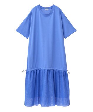 earth music&ecology メッシュドッキングワンピース Blue