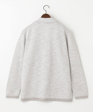 JOSEPH ABBOUD 【軽い/洗える】スラブギマボーダーニットカーディガン ライトグレー系1