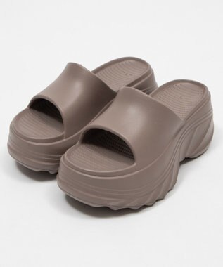 WEGO 厚底デザインラバーサンダル ブラウン