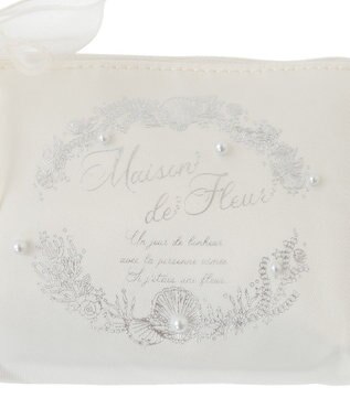 Maison de FLEUR シーシェルプリントポーチ Ivory