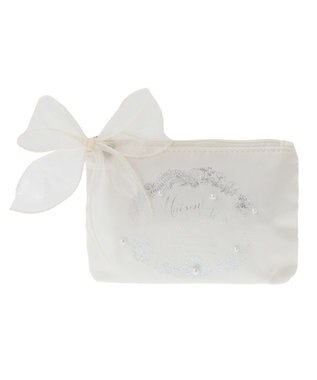 Maison de FLEUR シーシェルプリントポーチ Ivory