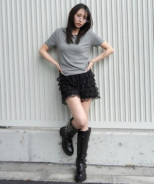 WEGO ヘンリーネックフードT 柄2