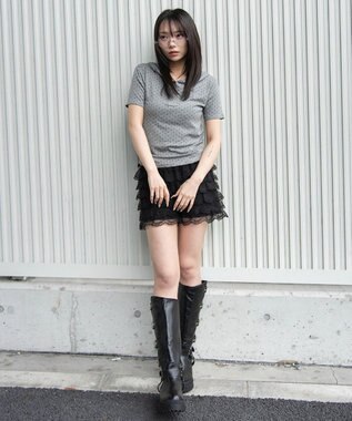 WEGO ヘンリーネックフードT 柄2