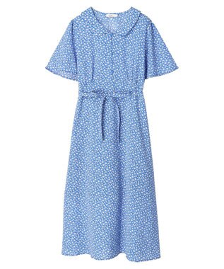 earth music&ecology ちょっとレトロなワンピース Blue