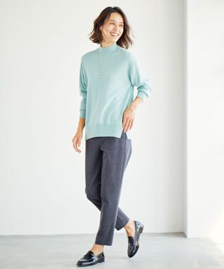 J.PRESS LADIES 【洗える・WEB限定カラーあり】CASHMERE BLEND ハイネック ニット ライトグリーン系