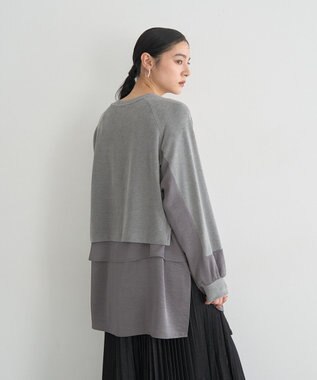 YECCA VECCA 素材MIXレイヤード起毛プルオーバー Gray