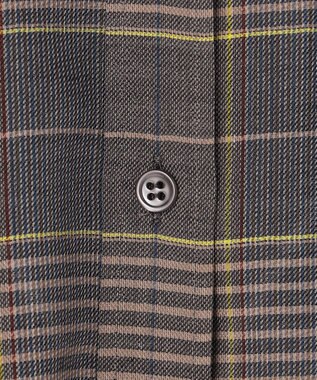 BEIGE， EDWARDS / ウールチェック バンドカラーブラウス Gray Check