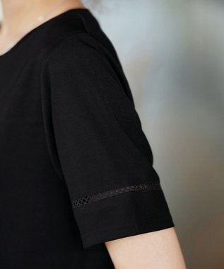 Tiaclasse 【洗える・接触冷感・紫外線ケア・サラごこち】はしごレースチュニック ブラック