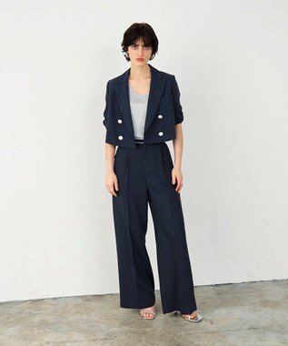 GRACE CONTINENTAL ショートテーラージャケット ネイビー