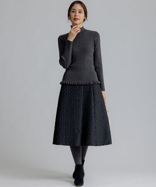 組曲 リブハイネック  ニット グレー系