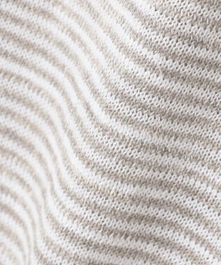 JOSEPH ABBOUD 【軽い/洗える】スラブギマボーダーニットカーディガン ライトグレー系1