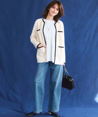 23区 S 【滝沢眞規子さん着用/VERY掲載/洗える】23区DENIM ストレッチ ワイドパンツ スカイブルー系