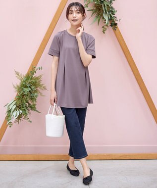 Tiaclasse 【洗える・接触冷感・紫外線ケア・サラごこち】はしごレースチュニック ピンクモカ