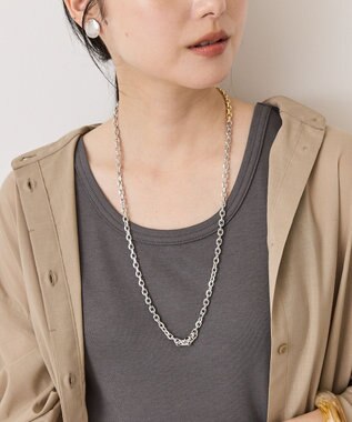 AMERICAN HOLIC 2WAYバイカラーチェーンネックレス Silver