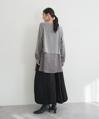 YECCA VECCA 素材MIXレイヤード起毛プルオーバー Gray